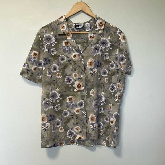 Vintage BICÉ Floral Green Shirt and Skirt Set - Picture 2 of 6
